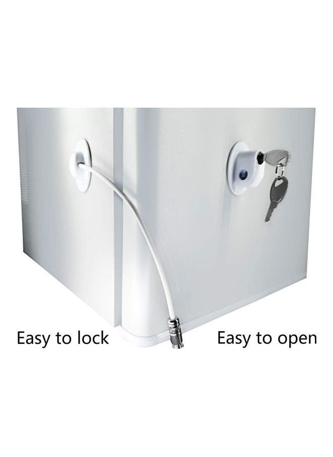 XiuWoo - 2-Piece Refrigerator Door Locks With 4 Keys White - Image 1