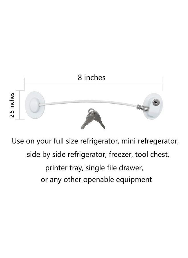 XiuWoo - 2-Piece Refrigerator Door Locks With 4 Keys White - Image 1