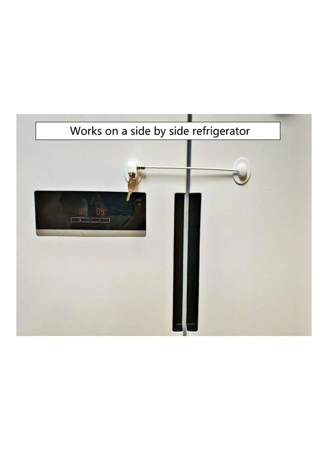 XiuWoo - 2-Piece Refrigerator Door Locks With 4 Keys White - Image 1