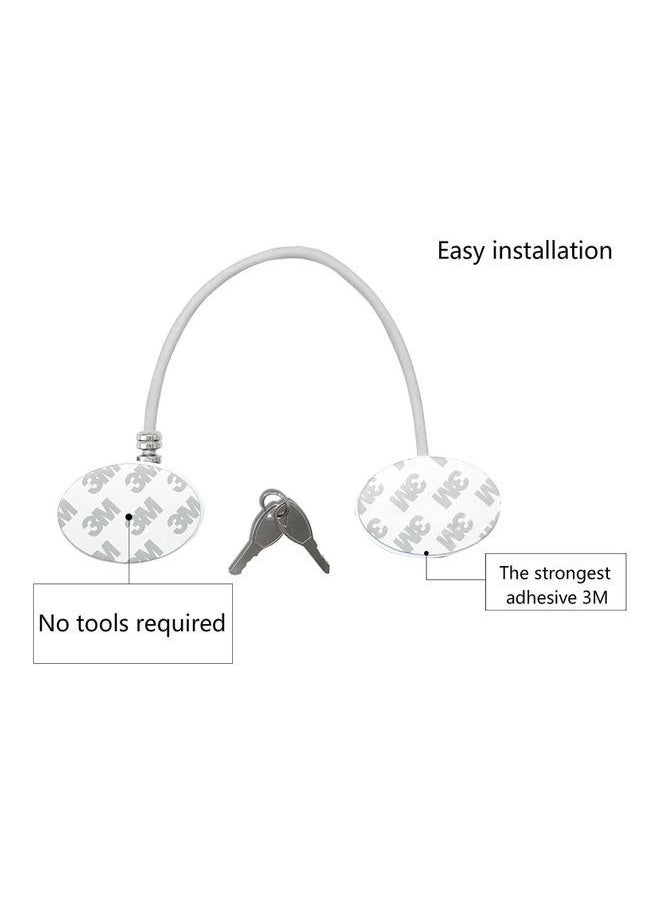 XiuWoo - 2-Piece Refrigerator Door Locks With 4 Keys White - Image 1