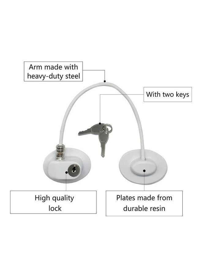 XiuWoo - 2-Piece Refrigerator Door Locks With 4 Keys White - Image 1