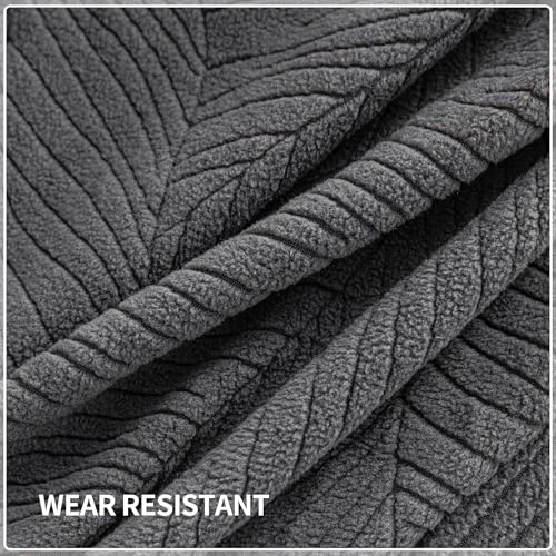 QIANMEW Couch Covers for Sectional Sofa, Washable Stretch Soft Sofa Cushion Covers L Shape Sofa Slipcovers Anti Slip Furniture Decor Protector for Pets (3 Seaters Covers+1 Chaise Cover,Dark Gray) - Image 3