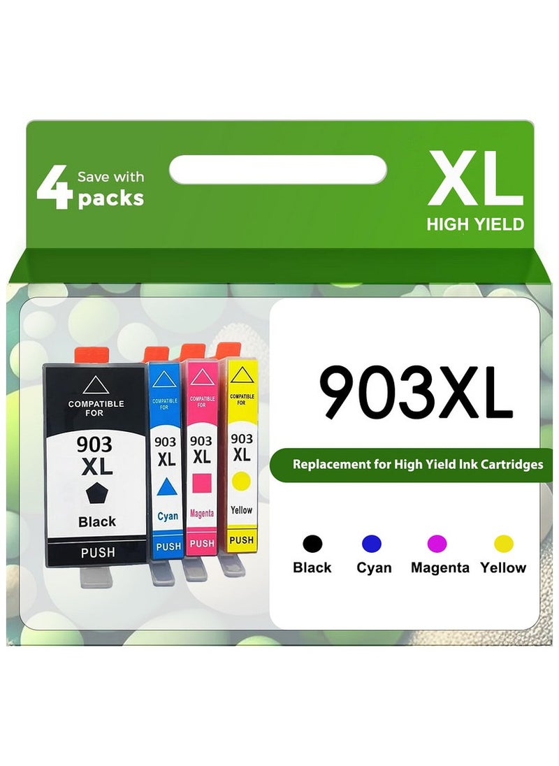 903XL Multipack Printer Cartridges Compatible with Officejet Pro 6970 6960 for Officejet 6950 6960 All-in-One Printer (Black Cyan Magenta Yellow, Pack of 4)  - Image 1