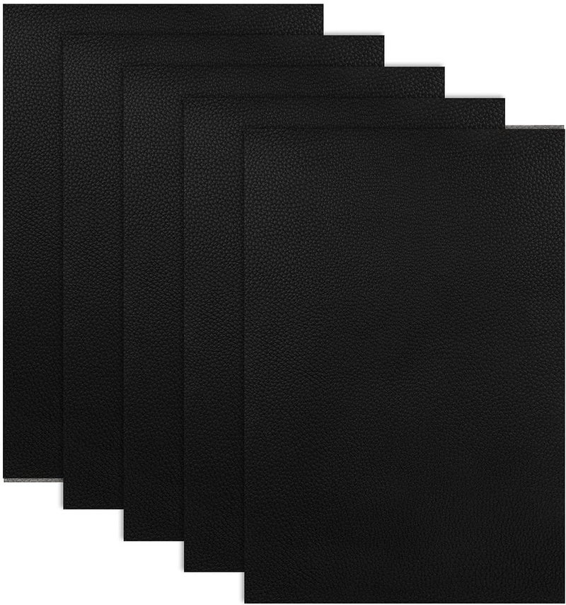 COSMOS STAR 8 Pcs Black Leather Repair Kit 4"x8"Inch, for Couches and Cars Black Leather Repair Patches Kit for Couch Furniture Sofas Car Seat Handbag's Jackets Super, Thin Vinyl Repair Kit - Image 1