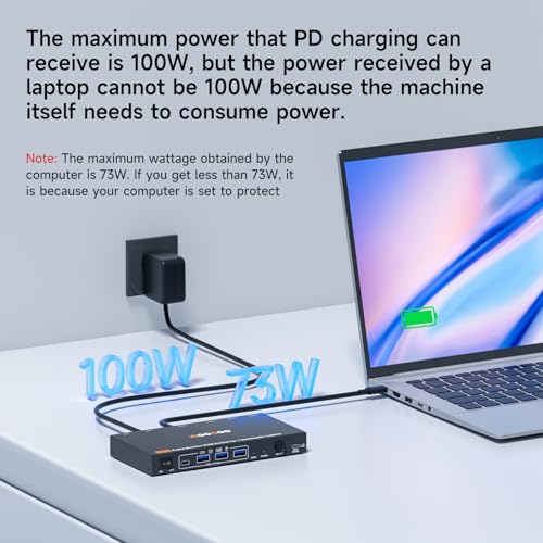 AOOCOO USB C DP KVM Switch 2 Computers 3 Monitors,4K/1080P@60Hz MST KVM Switch for 1 PC&1 Laptop Share 3 Monitor with 4 USB3.0 Devices,PD for Laptop, USB Cables and Power Adapter(4K USB C DP 2 in 3 Out KVM) - Image 4