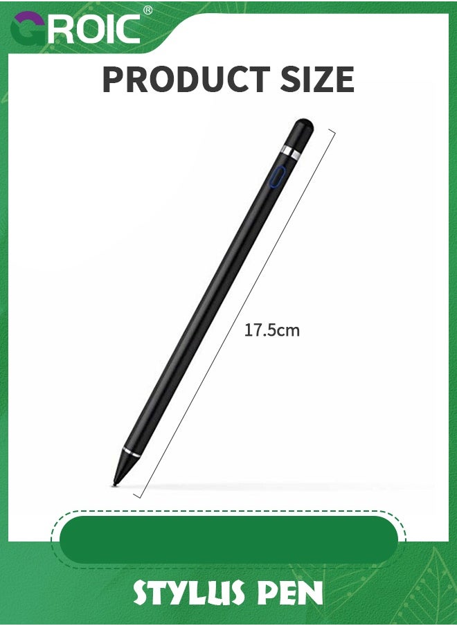 GROIC - Black Stylus Pen for Touch Screens, Stylus Pen for iPad, Universal Stylus Stylist Pen Pencil Compatible with iPad, iPhone, Android, Tablet and Other Capacitive Touch Screen for Drawing - Image 1