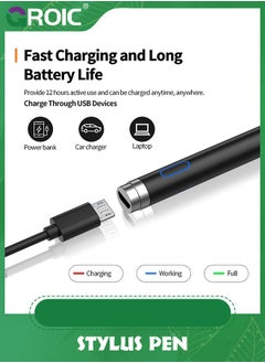 GROIC Black Stylus Pen for Touch Screens, Stylus Pen for iPad, Universal Stylus Stylist Pen Pencil Compatible with iPad, iPhone, Android, Tablet and Other Capacitive Touch Screen for Drawing  - Image 3