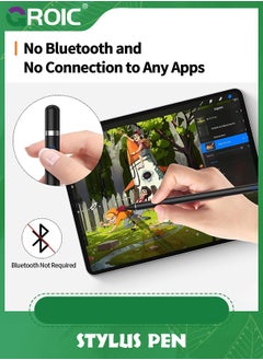 GROIC Black Stylus Pen for Touch Screens, Stylus Pen for iPad, Universal Stylus Stylist Pen Pencil Compatible with iPad, iPhone, Android, Tablet and Other Capacitive Touch Screen for Drawing  - Image 4