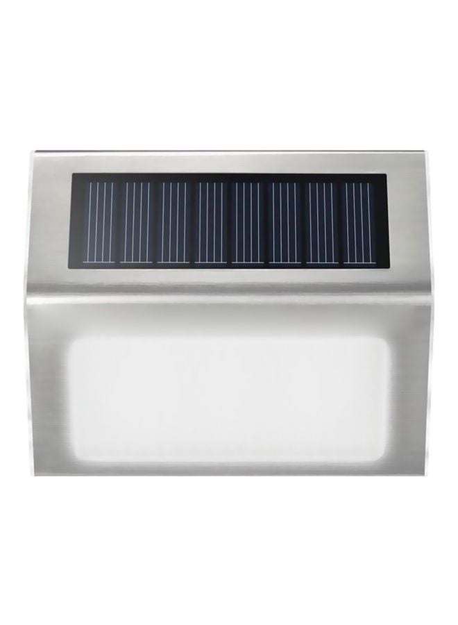 NIBEMINENT 4-Piece LED Outdoor Solar Wall Lamp Silver/Black/White 10x8cm - Image 1