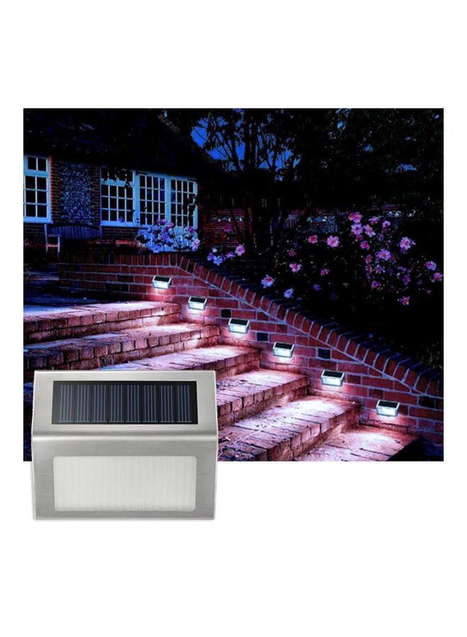 NIBEMINENT 4-Piece LED Outdoor Solar Wall Lamp Silver/Black/White 10x8cm - Image 3