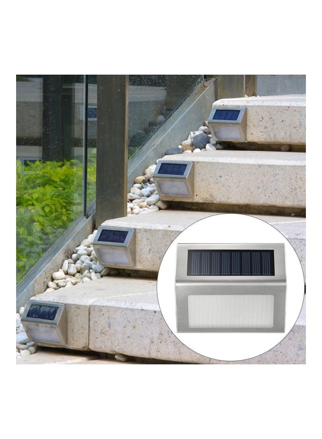 NIBEMINENT 4-Piece LED Outdoor Solar Wall Lamp Silver/Black/White 10x8cm - Image 2