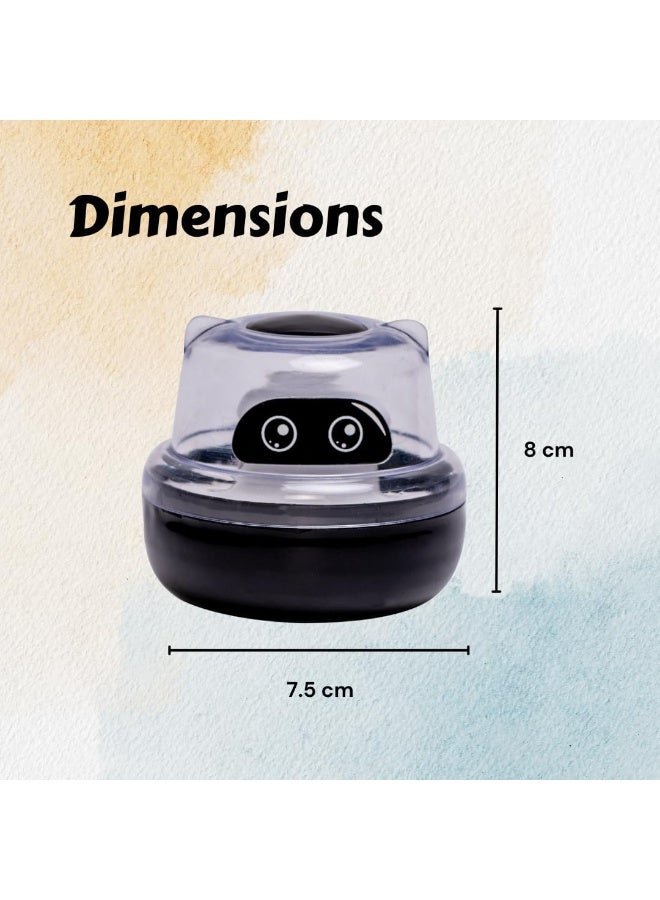 Adore WOW Powder Puff Set - Baby Care After-Bath Powder Puff with Portable Talcum Powder Holder Box (Robo Black) - Image 2