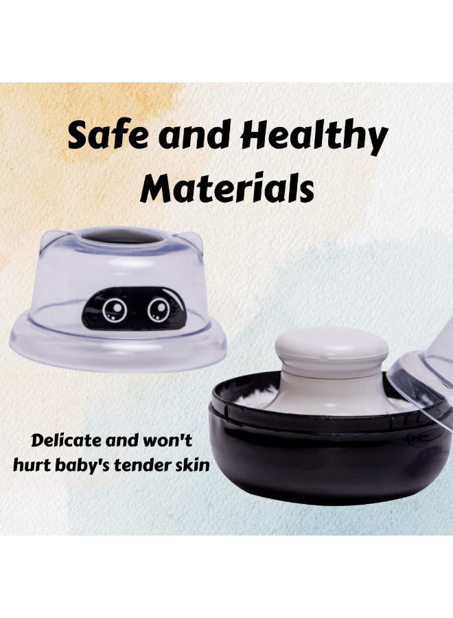 Adore WOW Powder Puff Set - Baby Care After-Bath Powder Puff with Portable Talcum Powder Holder Box (Robo Black) - Image 4