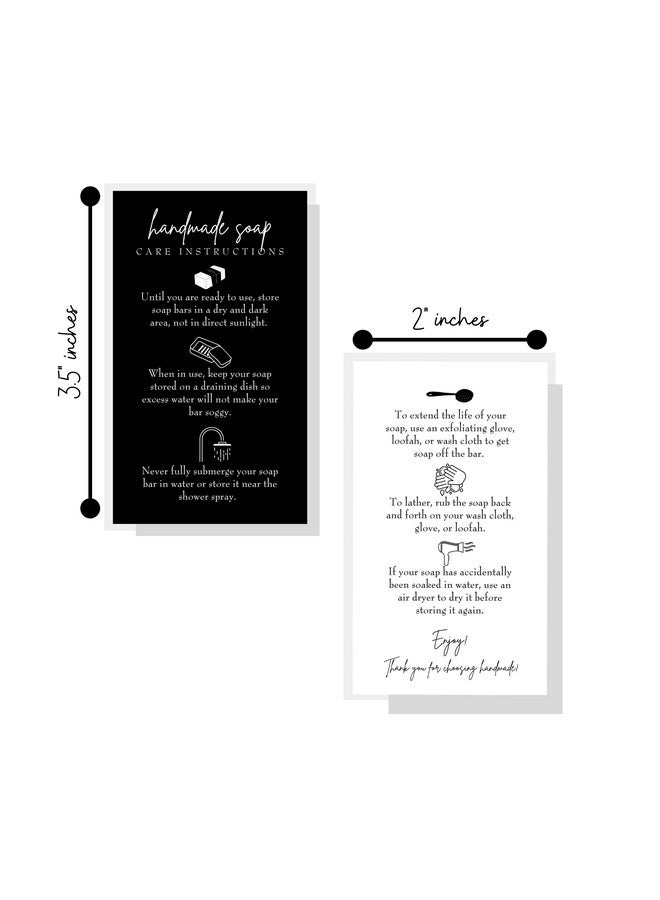 Lashicorn Handmade Soap Bar Card Instructions For Soap Maker Clients | 50 Pack | 2X3.5” Inches Business Card | Handmade Soap Supplies | Black And White Design - Image 4