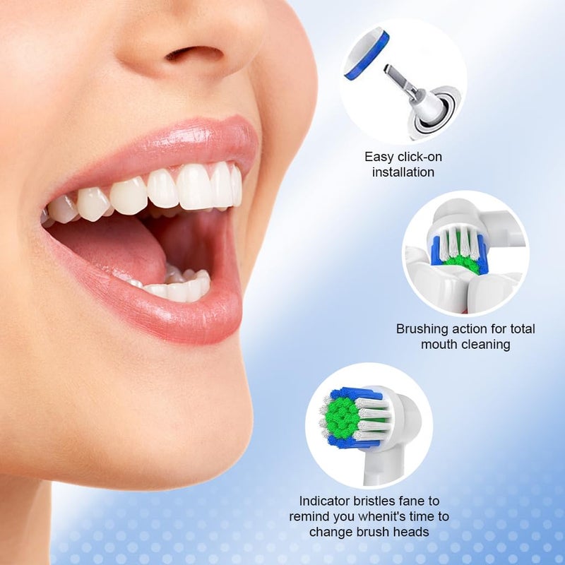 M'AYCREATE ® 4Pcs Electric Toothbrush Replacement Heads Compatible with Oral-B for Most Braun Electric Toothbrushes Soft Dupont Bristles - Image 3