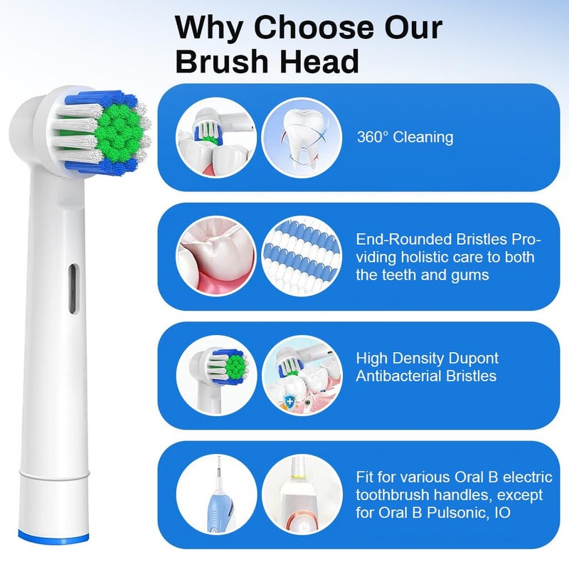 M'AYCREATE ® 4Pcs Electric Toothbrush Replacement Heads Compatible with Oral-B for Most Braun Electric Toothbrushes Soft Dupont Bristles - Image 4