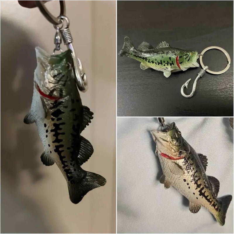 Perch fishing-themed keychain, green - Image 2