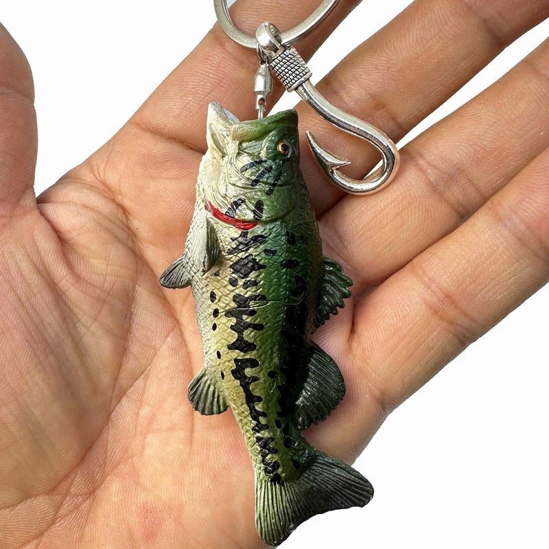 Perch fishing-themed keychain, green - Image 4