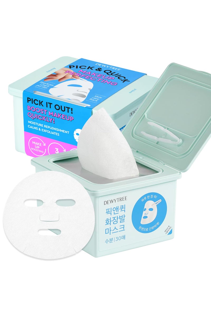 DEWYTREE Pick and Quick Refreshing Aqua Mask 30 Sheets  Moisturizing Sheet Masks for Face wHyaluronic Acid  Gentle Korean Sheet Mask Skin Care wAmino Acids  Hydrating Face Mask Sheets