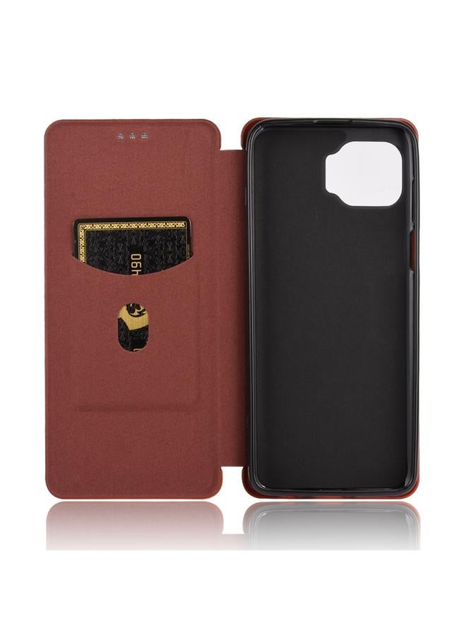 إيروريكس جراب لهاتف Motorola One 5G / Moto G 5G Plus مصنوع من ألياف الكربون بتصميم أفقي قابل للطي مصنوع من مادة TPU + PC + جلد PU مع فتحة للبطاقات - Image 5