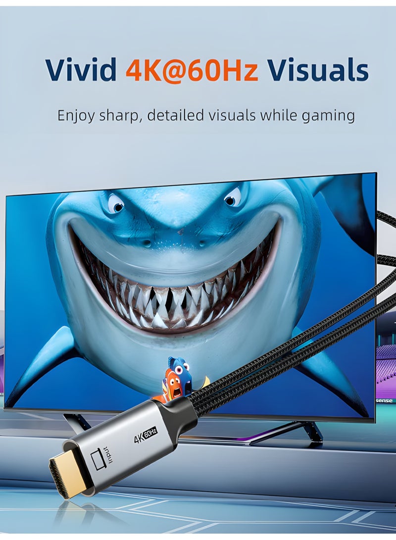 CABLETIME Active HDMI to USB-C Cable 2m with USB-A Power, HDMI Source to USB-C Display, One-Way 4K 60Hz Adapter for XREAL Air 2, Rokid Max, RayNeo, PS5, Xbox, Switch Dock & Portable Monitors - Image 5