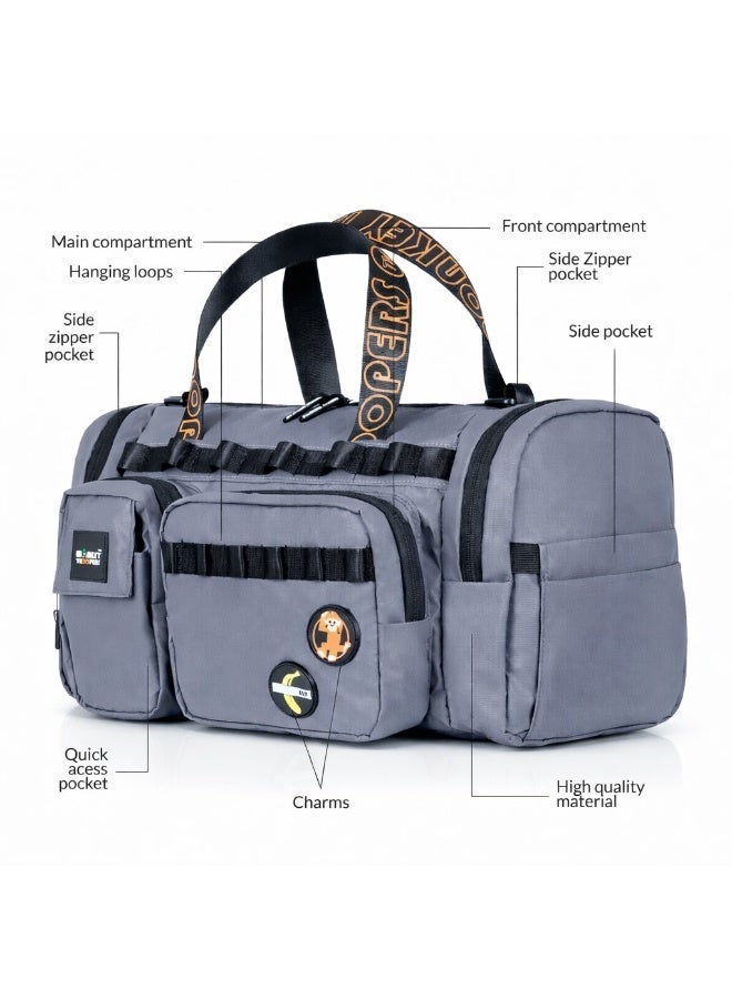 Monkey Troopers Spidey Travel Duffle Bag for Men & Women, 30L Gym Travel Bag with Wet & Shoe Compartments, Water Bottle Holder, Multi-Pocket Organizer - Image 2