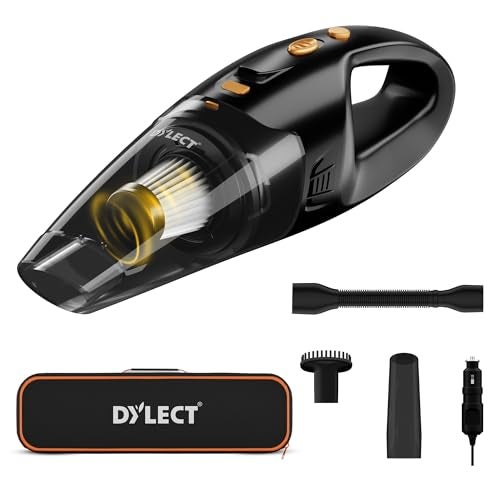 Dylect Car Vacuum Cleaner: 100W & 4500Pa Strong Suction, Washable Hepa Steel Filter, Copper Motor, Compact Lightweight for Dry Use, 14.7Ft Long Cable, 0.5 L, 500 Ml, 1 Count - Image 1