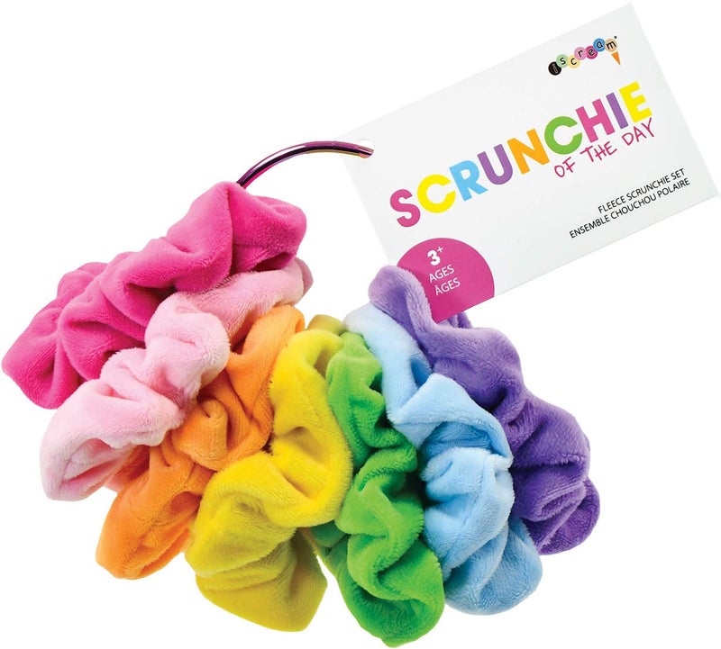 iscream Silky Soft Velour Rainbow Every Day Set of 7 Scrunchies