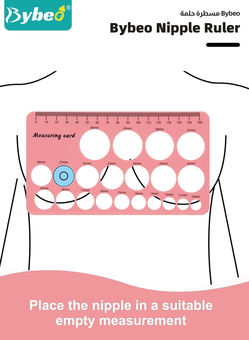 بيبو طقم تحديد حجم الحلمات 10 قطع 13/15/17/19/21 مم لفلانج 24 مم/درع لمعظم المضخات، إدخال سيليكون للفلانج لمضخة الثدي من مومكوزي/سبكترا/بيلا بيبي، طقم مضخات أساسي للرضاعة للأمهات - Image 3
