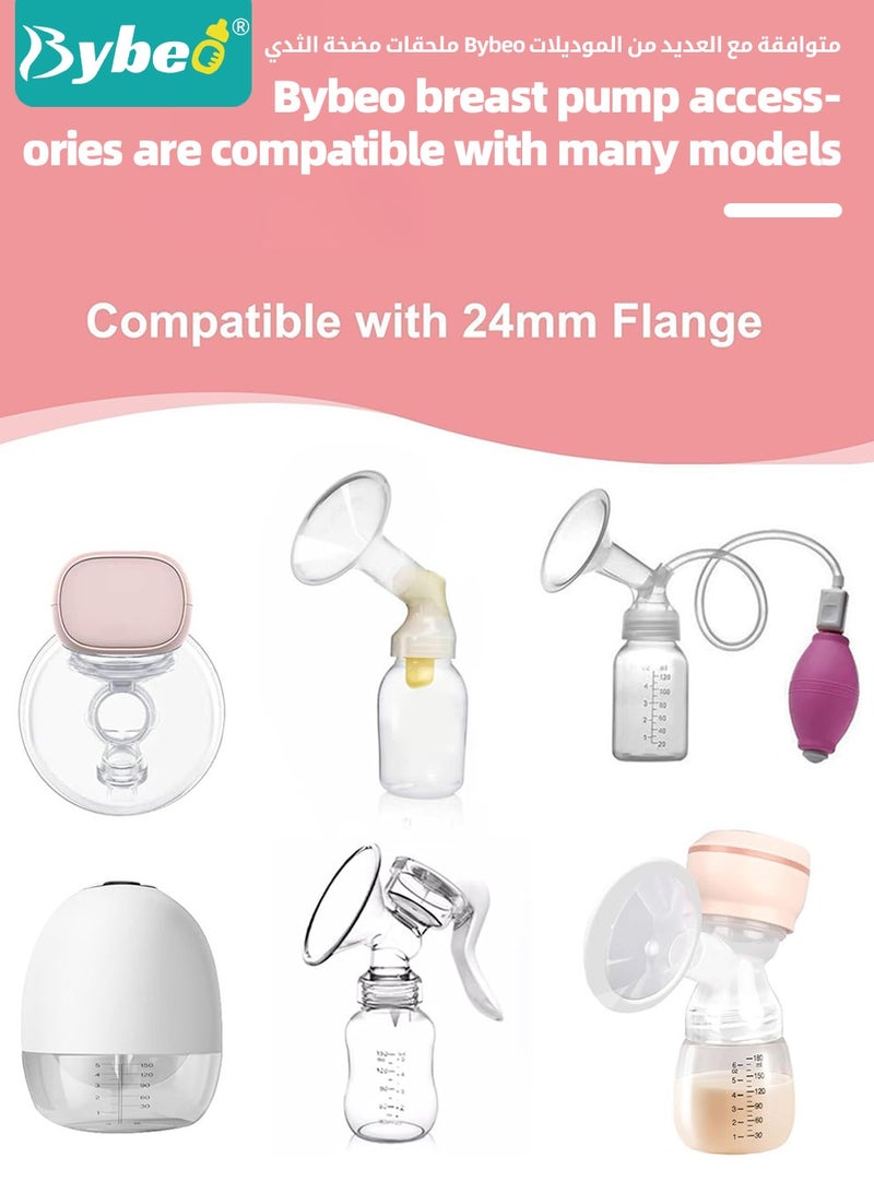 بيبو طقم تحديد حجم الحلمات 10 قطع 13/15/17/19/21 مم لفلانج 24 مم/درع لمعظم المضخات، إدخال سيليكون للفلانج لمضخة الثدي من مومكوزي/سبكترا/بيلا بيبي، طقم مضخات أساسي للرضاعة للأمهات - Image 5