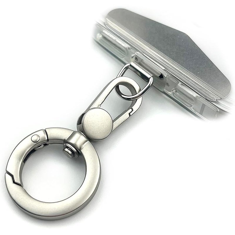 TENOC Metal Phone Tether, Universal Cellphone Lanyard Pad with 360 Rotation Spring Ring - Image 1