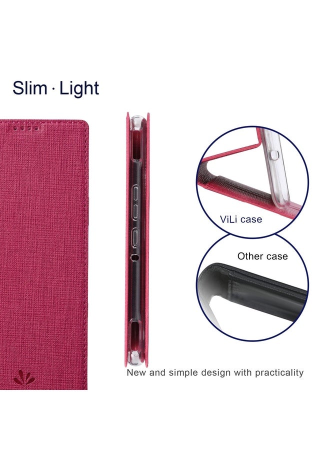 Case Cover For Asus ROG Phone 3 ZS661KS ViLi DMX Series Shockproof TPU + PU Leather Magnetic Attraction Horizontal Flip Case with Card Slot & Holder(Rose Red)
