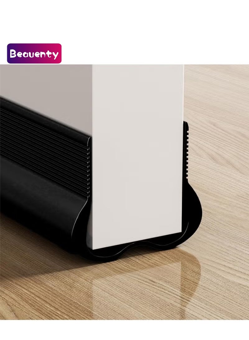 بيوينتي مانع تيار الباب والسحب، عازل للتهوية تحت الباب، ١ قطعة مانع مسودات وعازل للضوضاء والنسمات للنوافذ، مع مقاس قابل للتعديل (أسود، ٩٣ × ٤٫٥ سم) - Image 1