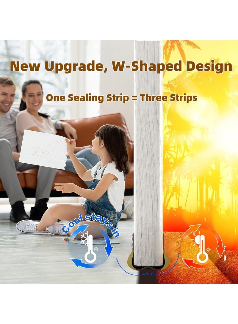 بيوينتي مانع تيار الباب والسحب، عازل للتهوية تحت الباب، ١ قطعة مانع مسودات وعازل للضوضاء والنسمات للنوافذ، مع مقاس قابل للتعديل (أسود، ٩٣ × ٤٫٥ سم) - Image 3