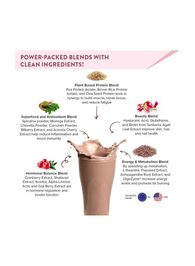 WELLBEING NUTRITION Organic Vegan Plant Protein Isolate Powder for Women, 18g Protein, Pea & Brown Rice Protein, Superfoods for Hormonal Balance | Easy to Digest, Chocolate Peanut Butter, 500gm - Image 3