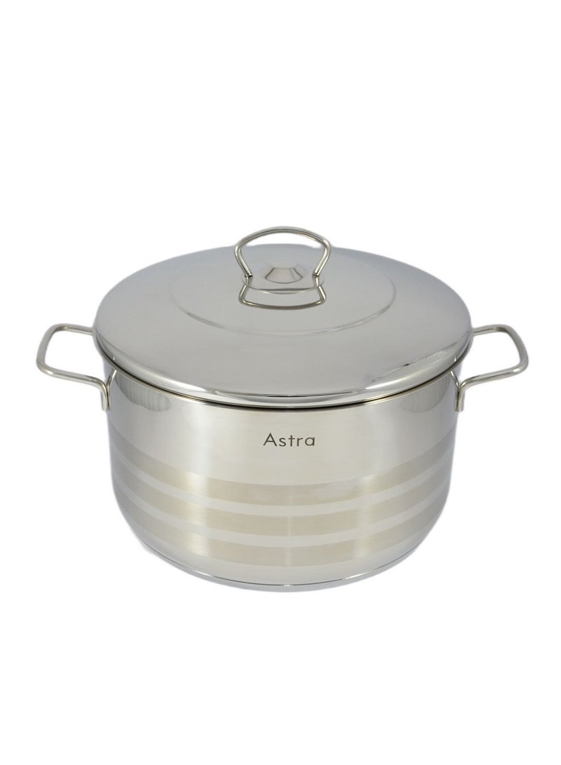 ASTRA Low Casserole – 6.5 Liter Capacity – 28 x 11 cm – Premium Stainless Steel – Non-Stick, Oven Safe Cookware for Large Roasts, Baking & Slow Cooking - Image 1