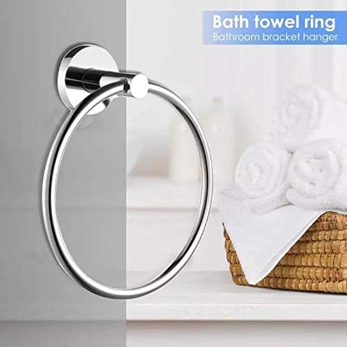 GAURANNGA CRAFT Stainless Steel Chrome Finished Round Towl Holder Napkin Ring Hanger for Wash Basin/Kitchen/Bathroom (Silver) - Image 4