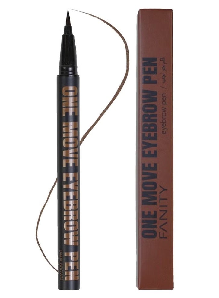 فانيتي قلم تحديد الحواجب بحركة واحدة، بني - Image 2