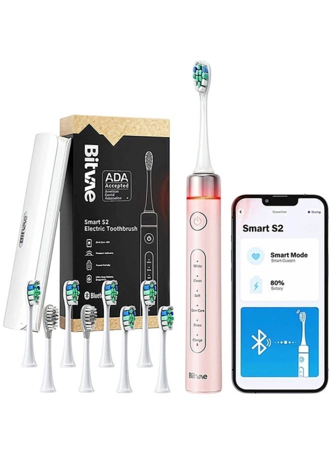 Bitvae S2 Smart Electric Toothbrush for Adults, Smart APP Toothbrush, 8 Heads, Teeth Whitening Toothbrush For Perfect Oral Care. & Portable Water Flosser for Teeth | Bitvae P1 Mini Dental Floss and Water Floss Pick | Cordless Telescopic Tank Oral Irrigator | IPX7 Waterproof Cleaner for Sensitive Teeth and Braces | Travel Tooth Brush Companion Bundle - Image 2