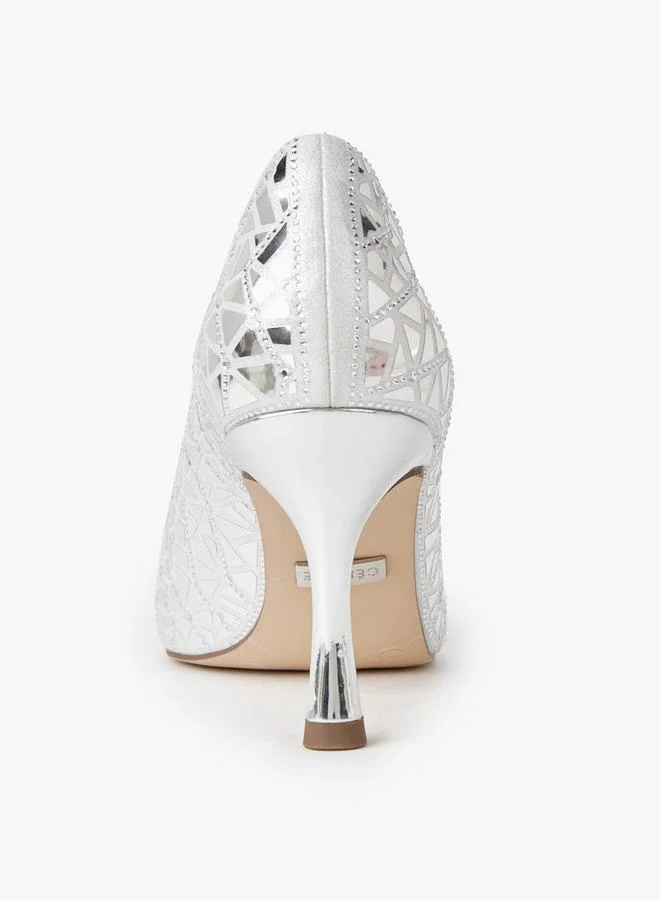 Celeste SILVER Women Embellished Stiletto Heel Pumps for Women | Best Price UAE
