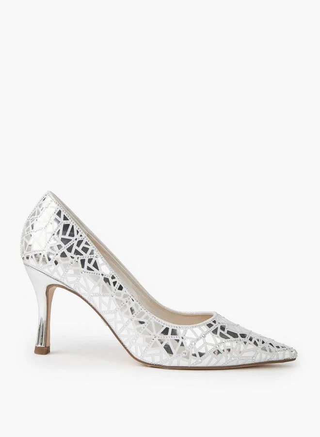 Celeste SILVER Women Embellished Stiletto Heel Pumps for Women | Best Price UAE