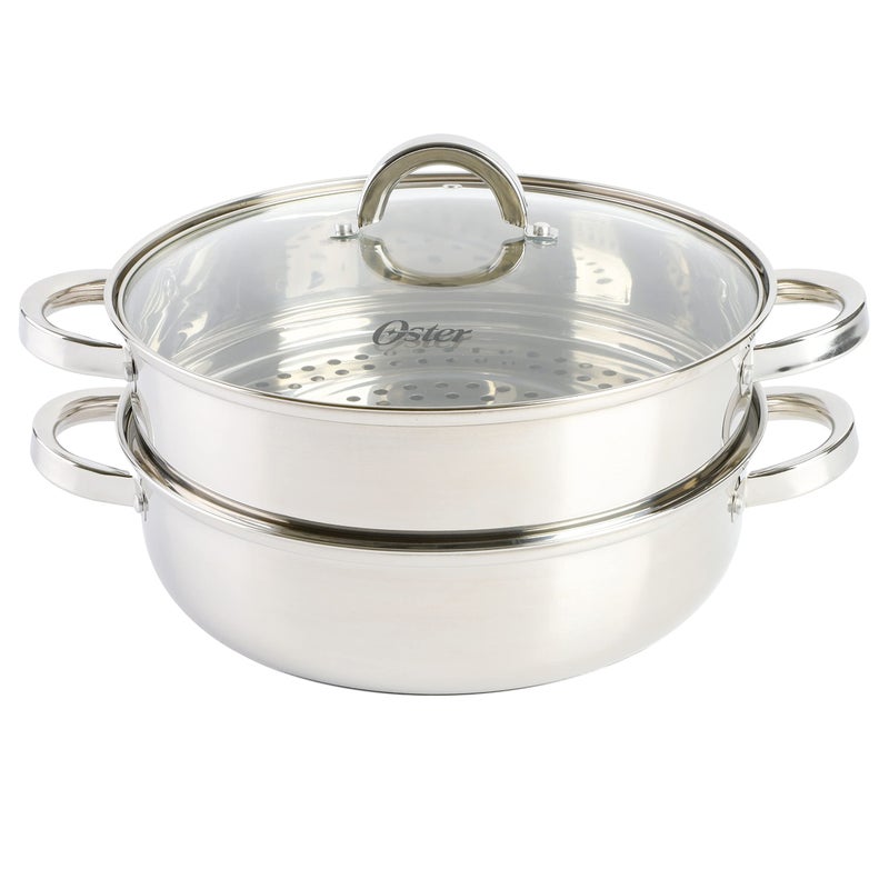 Oster Sangerfield 11-Inch Stainless Steel Everyday Cookware Pan with Steamer and Lid â€“ Durable Nonstick Frying Skillet for Kitchen Cooking - Image 5