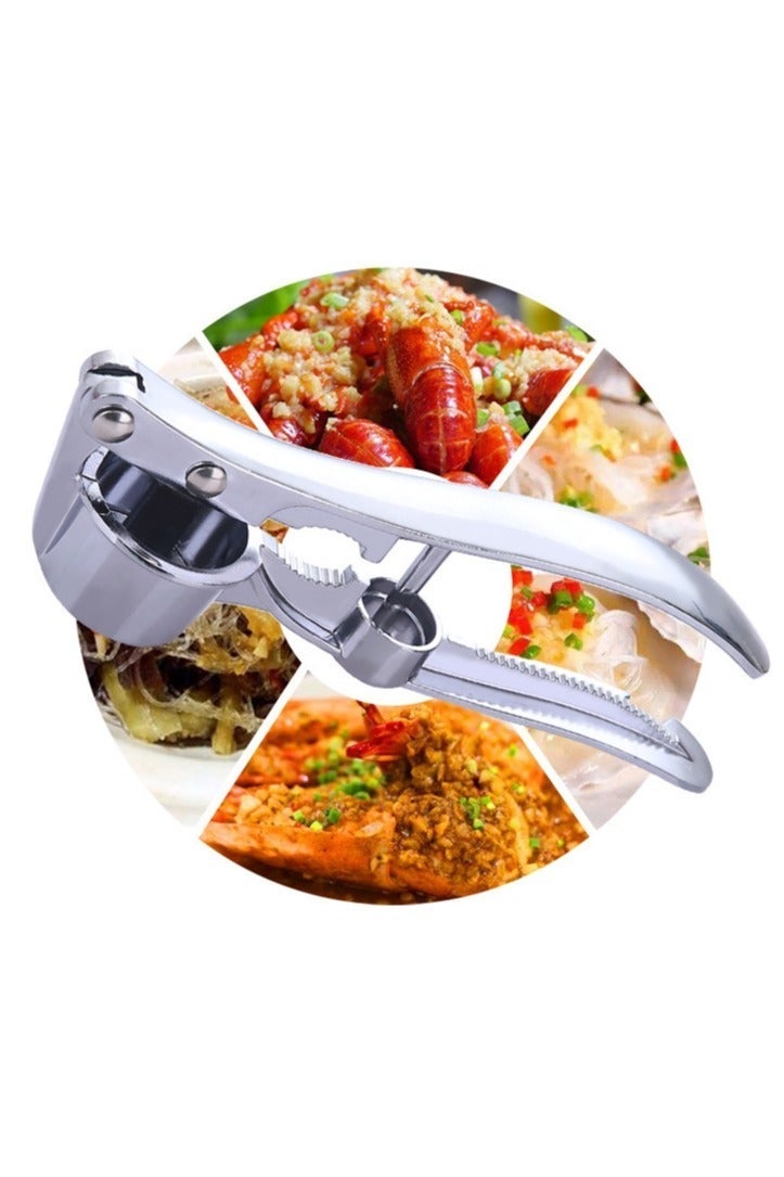 Multi Functional Aluminum Alloy Stainless Steel Hand Pulled Garlic Press, Garlic Puree, Walnut Clip, Coreless, Fish Scale Scraper, Bottle Opener - Image 3