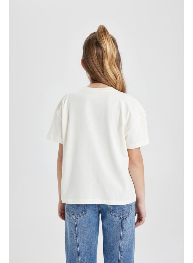 DeFacto Girl Regular Fit Knitted Short Sleeve Body  - Image 2