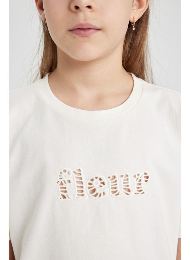 DeFacto Girl Regular Fit Knitted Short Sleeve Body  - Image 4