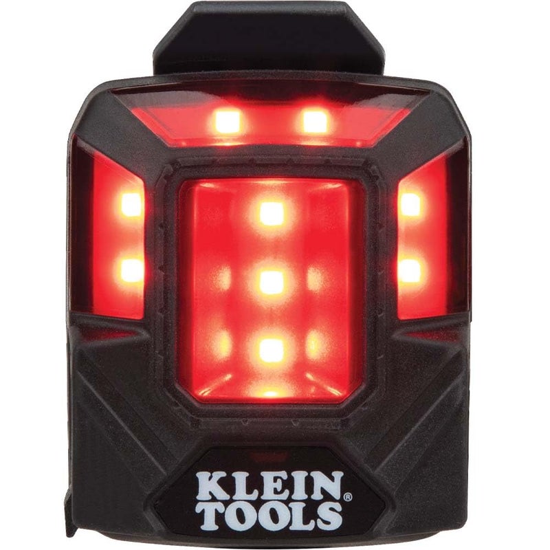 Klein Tools 56063 Rechargeable Safety Light with Magnet Red Mounts to Klein Hard Hats and Safety Helmets