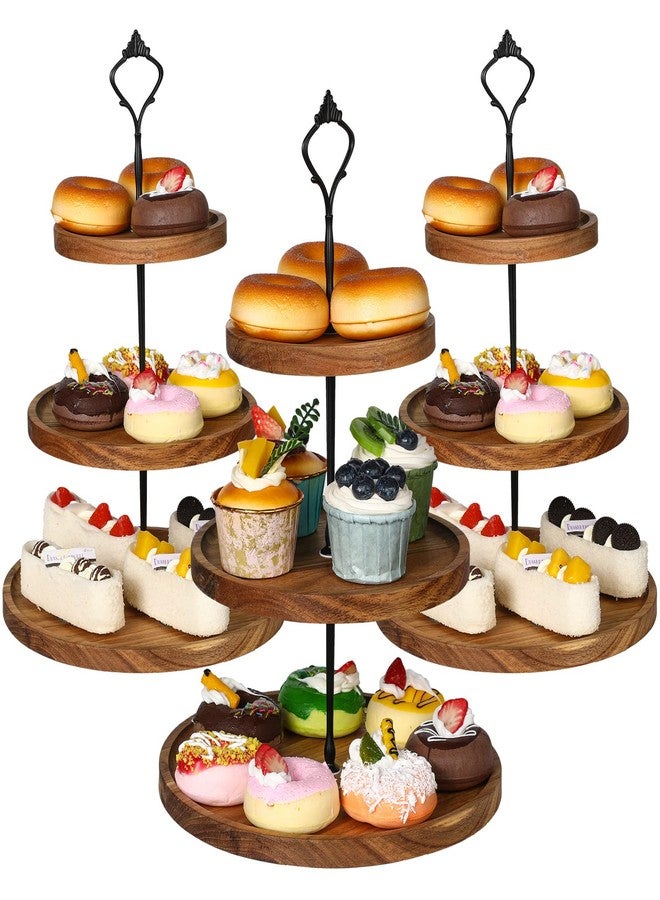 Zopeal 3 Set 3 Tier Wood Cupcake Stand,Rustic Wooden Serving Tray Farmhouse Dessert Display Tiered Cake Tower Holder for Kitchen Wedding Birthday Tea Party Decorations(Large(7.9''9.8''11.8'')) - Image 1