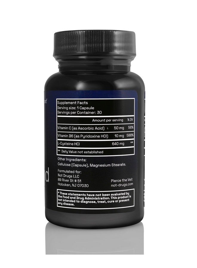 Not Drugs Rebound: Hangover Support That Actually Works | Effective, Affordable & Backed by Science | 30 Capsules | 30 Doses | L-Cysteine, Vitamin B6, Vitamin C - Image 2