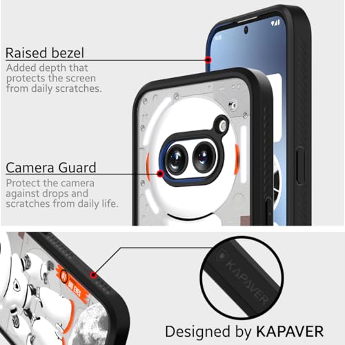 KAPAVER Thermoplastic Polyurethane Astro Big Eyes Back Cover Case For Nothing Phone 2A 5G / Nothing Phone 2A Plus 5G (Astro Black) - Image 5