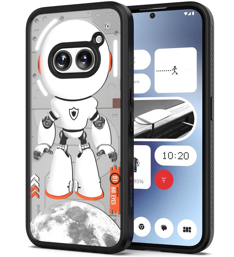KAPAVER Thermoplastic Polyurethane Astro Big Eyes Back Cover Case For Nothing Phone 2A 5G / Nothing Phone 2A Plus 5G (Astro Black) - Image 1